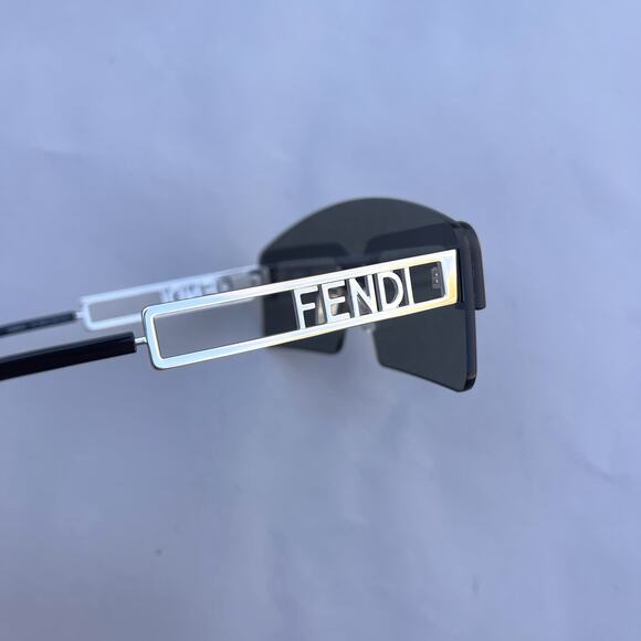 NEW Fendi Metal Acetate FF Shield Sunglasses FE40023U Shiny Smoke Mirror main image 8